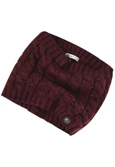 Esarfa Barbati - TH10273-024 - Moale Si Calduroasa - Tricot Groz - Polar Pe Interior - Logo Elegant - Fir Lucios - Placuta La Atingere - Ideala Pentru Utilizare Zilnica Si Zilele Reci De Iarna - Marime Universala - Bordo