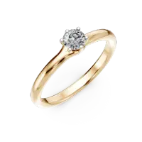 Inel de logodna din aur galben cu diamant solitaire de 0.24ct