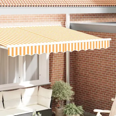 vidaXL Înlocuire pentru faldurile de awning Galben și alb 230 x 20 cm