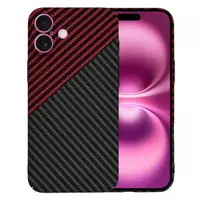 Husa pentru Apple iPhone 16 Plus, Techsuit, Carbonite FiberShell, Neagra Rosie
