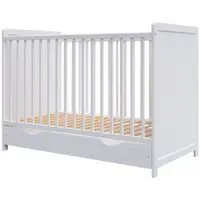 Patut copii din lemn Hubners Paula 120x60 alb cu sertar