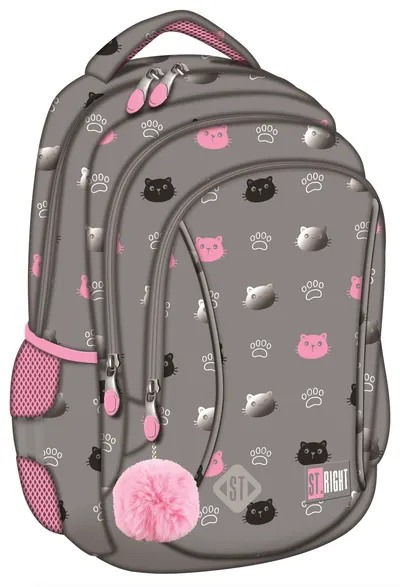 Ghiozdan școlar St. Right Kitty Paw - 3 compartimente