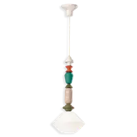 Lustra, Lampa Suspendata Diffusore Vetro H.70 Deco Lariat Finish Blt - Bianco Latte C2711