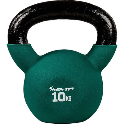 Kettlebell profesional, MOVIT®, 12 kg, fonta, verde inchis