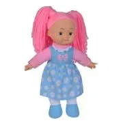 Papusa cu par roz flower dolly din material textil, Simba