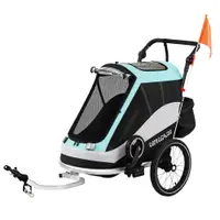 AIYAPLAY Remorcă 2în1 pentru bicicletă & cărucior pliabil pentru copii cu centură în 5 puncte, reflectoare, roți pneumatice de 40,64 cm, frână | Aosom Romania