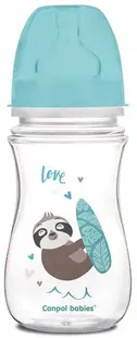 Biberon anticolici Canpol - Exotic Animals, 240 ml, panda albastra