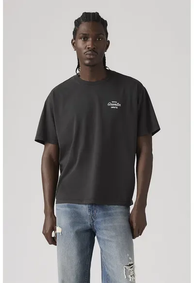 Tricou lejer din bumbac cu imprimeu - Alb/Gri antracit/Albastru deschis neon