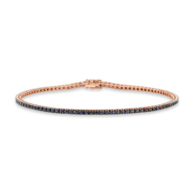 Bratara tennis din aur roz cu safire de 0.65ct