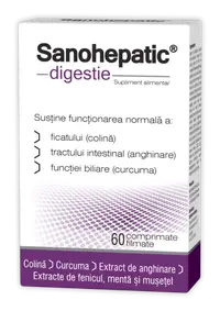 Sanohepatic digestie, 60 comprimate filmate, Zdrovit