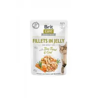 BRIT Care Fillets in Jelly, Păstrăv și Cod, plic hrană umedă fără cereale pisici, (în aspic), 85g