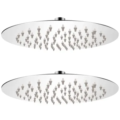 vidaXL Cap de duș tip ploaie, 2 buc., Ø 20 cm, oțel inoxidabil