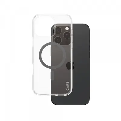 Husa MagSafe pentru Apple iPhone 16 Pro Max, PanzerGlass, Care Urban Combat, Transparenta Neagra