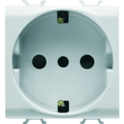 Italian/german Standard Priza 250v Ac - 2p+e 16a - P30 - 2 Modules - White - Chorus