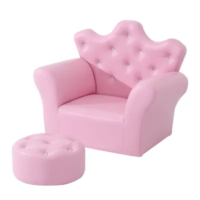 HOMCOM set fotoliu pentru copii 58 x 40.5 x 49 cm, roz | AOSOM RO