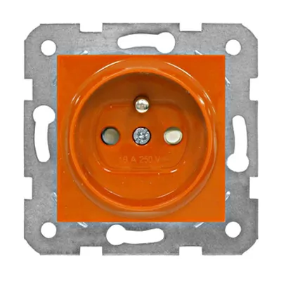 Insert priză 16A pin PE, protecţie copii, cl. el, orange