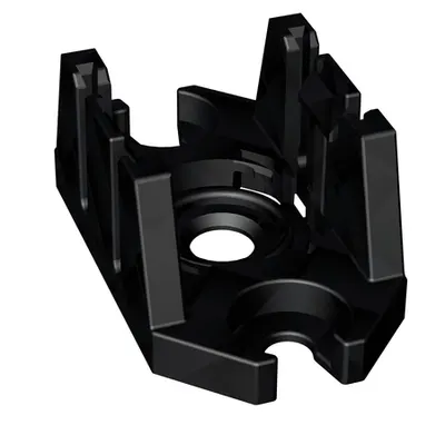 Mounting plate; 2-pole; for distribution connectors; Plastic; black