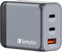 Încărcător Verbatim - GNC-65 GaN 3 Port, USB-A/C, 65W, gri