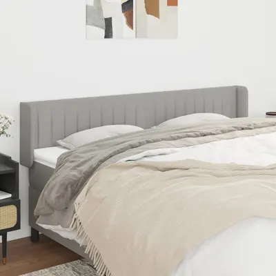 vidaXL Tăblie de pat cu aripioare gri deschis 183x16x78/88 cm textil