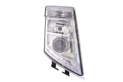 Far dreapta (D2S H7 LED, manual, fara motor, culoare interior: crom, culoare semnalizator: transparent) potrivit VOLVO FH, FH16, FM 09.05