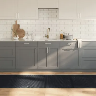 Gossi covor dreptunghiular, negru, 80x300 cm, bambus