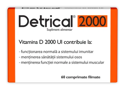 Detrical Vitamina D 2000UI, 60 comprimate, Zdrovit