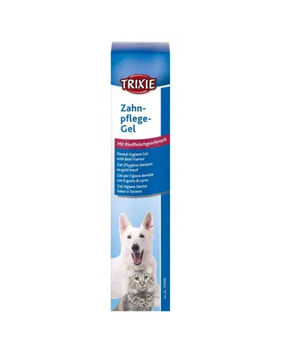 TRIXIE Gel pentru îngrijire dinți și ginii pentru câini și pisici - aromă vită 100 g