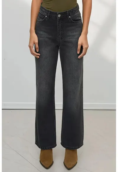 Blugi dama denim - picior drept - negru