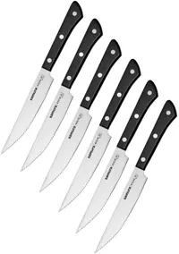 Set de 6 cuțite pentru carne Samura - Harakiri, mâner negru