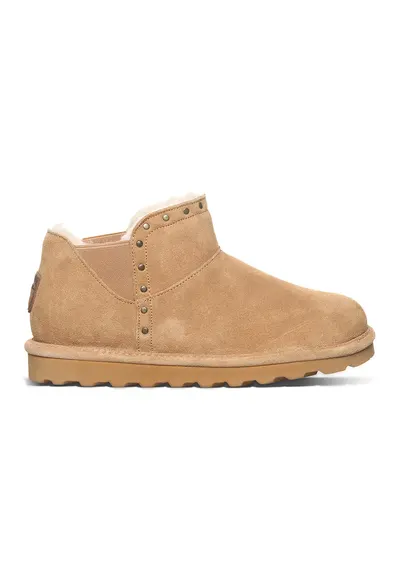 Ghete slip-on din piele intoarsa - Maro camel