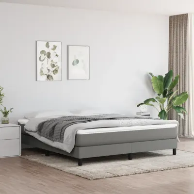 vidaXL Saltea cu arcuri buzunar, fermitate medie, gri închis, 180x200x20 cm, textil