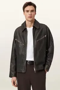 AllSaints jachetă pentru bărbați, din piele STARDAY