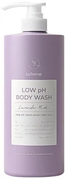 Laferme Gel de duș pentru echilibrarea pH-ului, pentru piele uscată Lavender Musk, 1000 ml