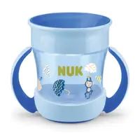 Canuta antivarsare cu manere NUK Mini Magic 160ml 6 luni + Albastra