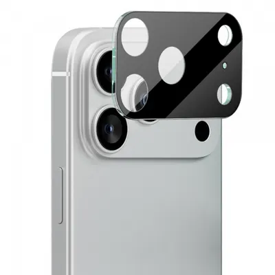 Folie de protectie Camera Spate Techsuit pentru Apple iPhone 17 Pro, Sticla Securizata, Neagra