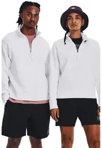 Bluza unisex cu fermoar scurt pentru antrenament Summit - Alb/Negru