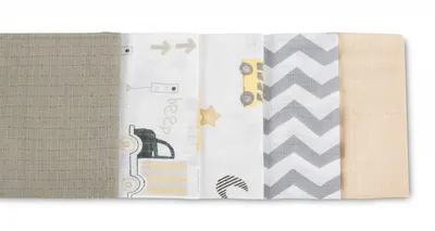 Set 5 scutece multifunctionale Sensillo Cars Beige 70x80 cm din muselina 100 bumbac,suprafata texturata,moale si absorbanta