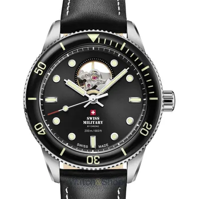 Ceas Swiss Military Swiss Military SMA34106.15 Mens Watch Automatic Open-Heart Diver 42mm 20ATM