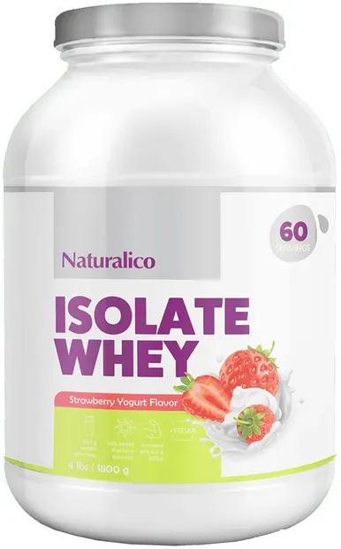 Isolate Whey, iaurt cu căpșuni, 1800 g, Naturalico