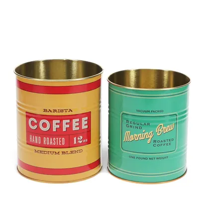 Cutii de depozitare 2 buc. din staniu decorative ø 11x13 cm Vintage Coffee – Rex London