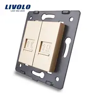 Modul Priza dubla reţea calculator + telefon, RJ45+RJ11 Auriu