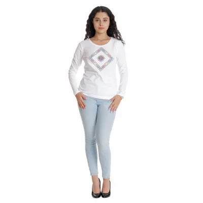 Bluza broderie dama DT24BB03 alb traditional, Dress to Impress | marimea L