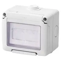 Watertight Enclosure Complete With System Devices - With Intrerupator cu Revenire 1p No 10a - Illuminable Name Plate - Ip55 - Grey Ral 7035