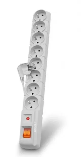 Prelungitor cu protectie cu 8 prize Schuko 1.5m alb, Acar S8