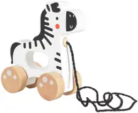 Jucărie de tracțiune din lemn Tooky Toy - Zebra