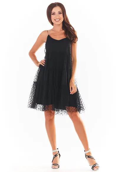 Rochie A356 - Poliester - Negru