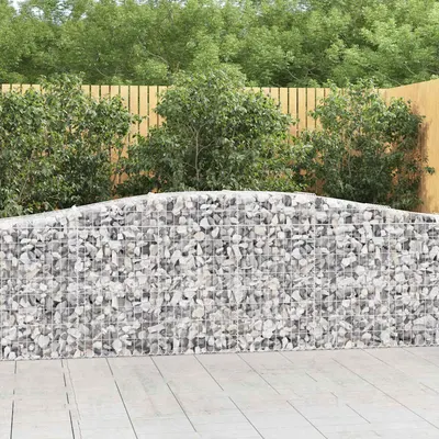 vidaXL Coșuri gabion arcuite 7 buc, 400x50x80/100 cm, fier galvanizat
