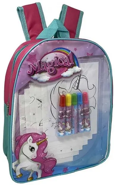 Ghiozdan pentru grădinița IMC Toys - Unicorn, cu trusa de colorat