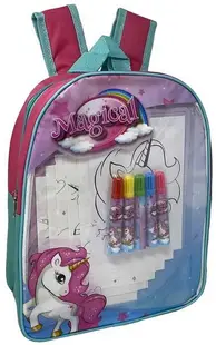 Ghiozdan pentru grădinița IMC Toys - Unicorn, cu trusa de colorat
