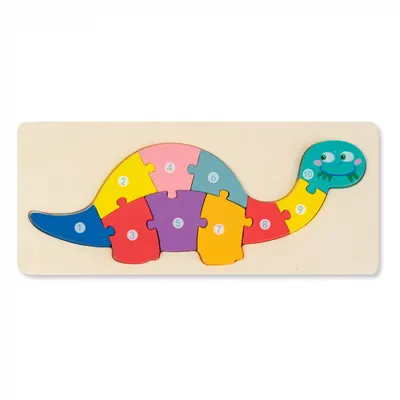 Puzzle 3D din Lemn Dinozaur Erbivor